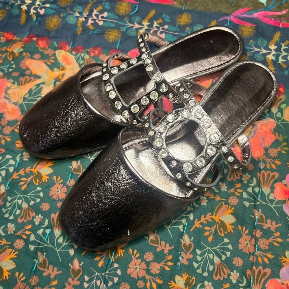 Chic silver Rhinestone Sandals - Picture 1 of 7